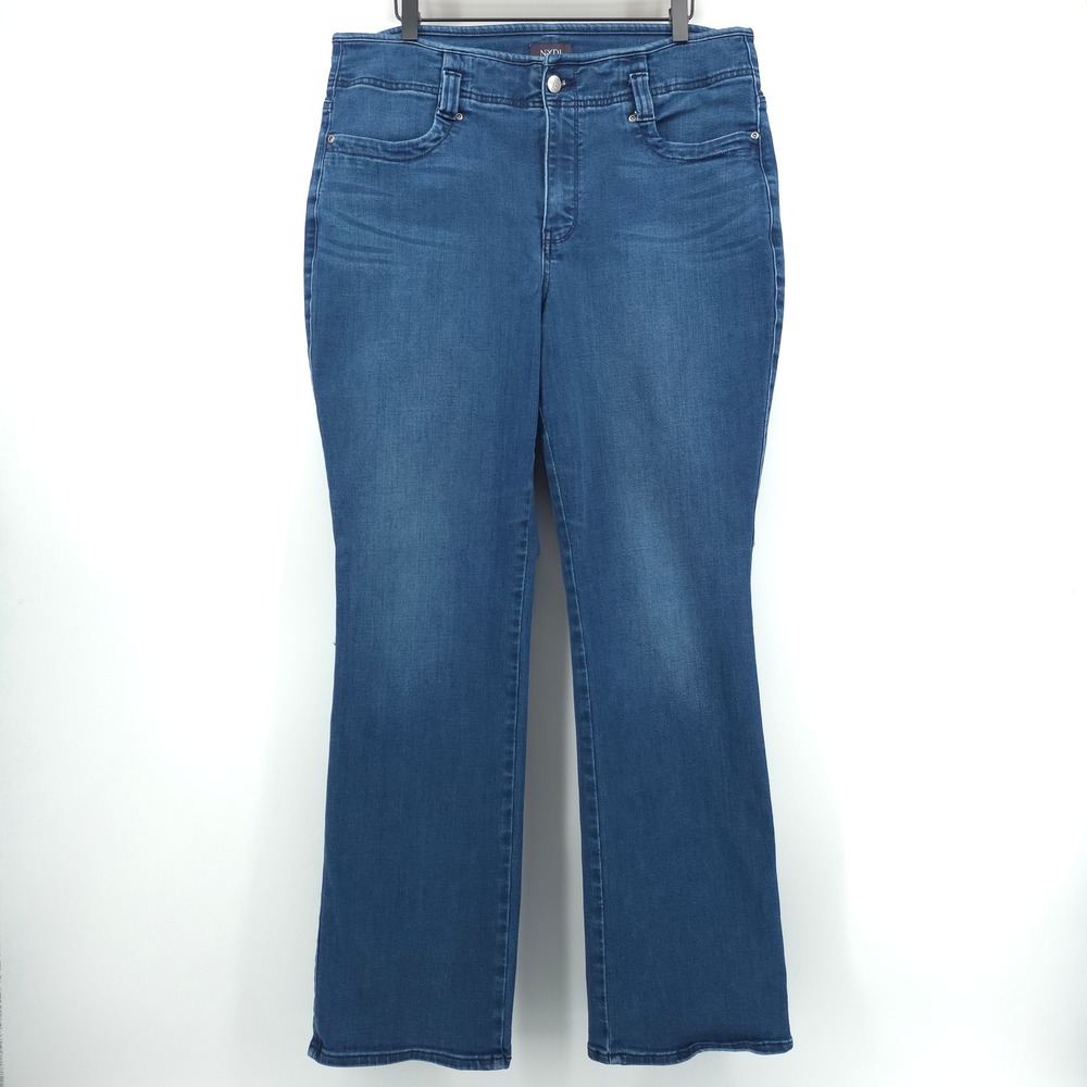 NYDJ Womens Jeans Marilyn‎ Straight 14 Blue High Rise Stretch Denim